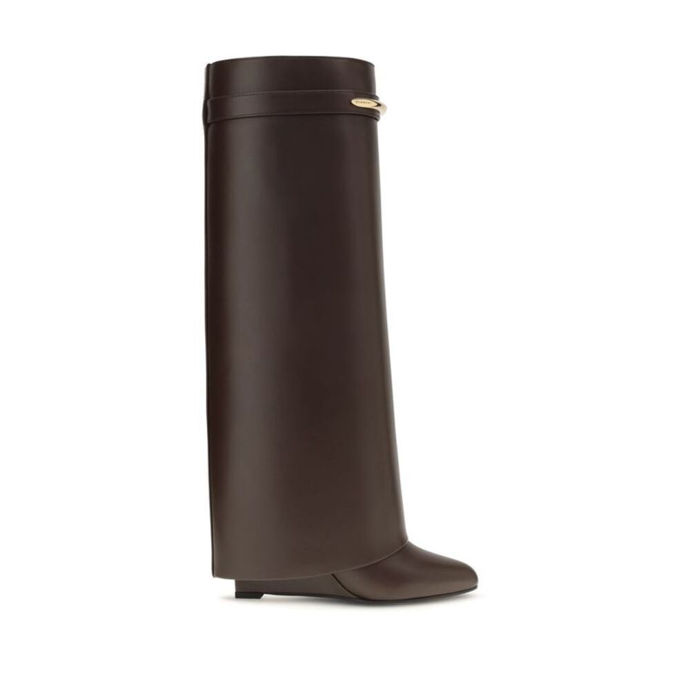 Givenchy Brown Calf Leather Bos Taurus High Heel Women's Boots